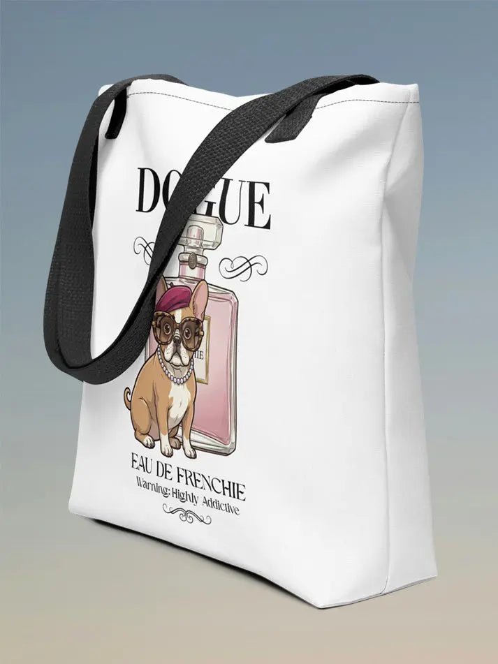French Bulldog Tote Bag - Eau de Frenchie Design for Dog Lovers. - PrintsDog