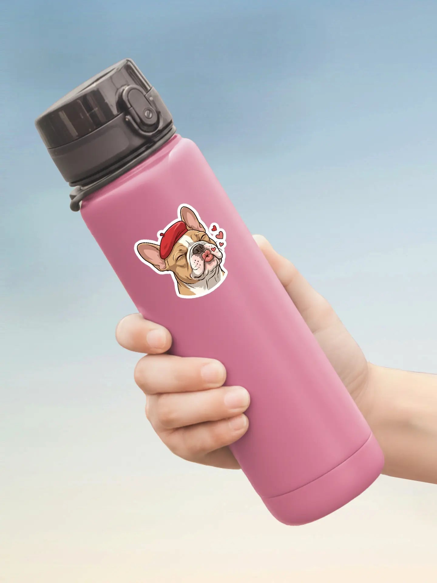 French Bulldog Valentine Sticker - Waterproof Vinyl Decal for Laptop & Water Bottle - PrintsDog