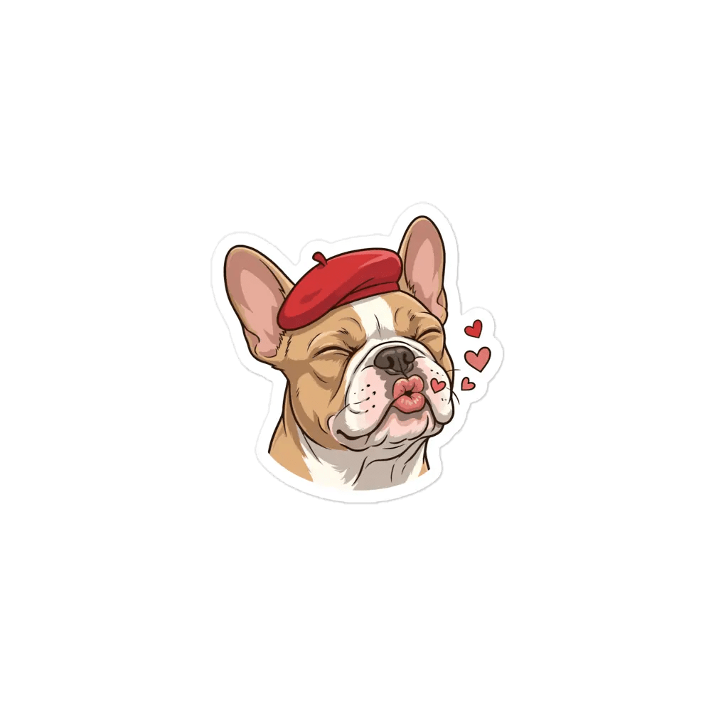 French Bulldog Valentine Sticker - Waterproof Vinyl Decal for Laptop & Water Bottle - PrintsDog