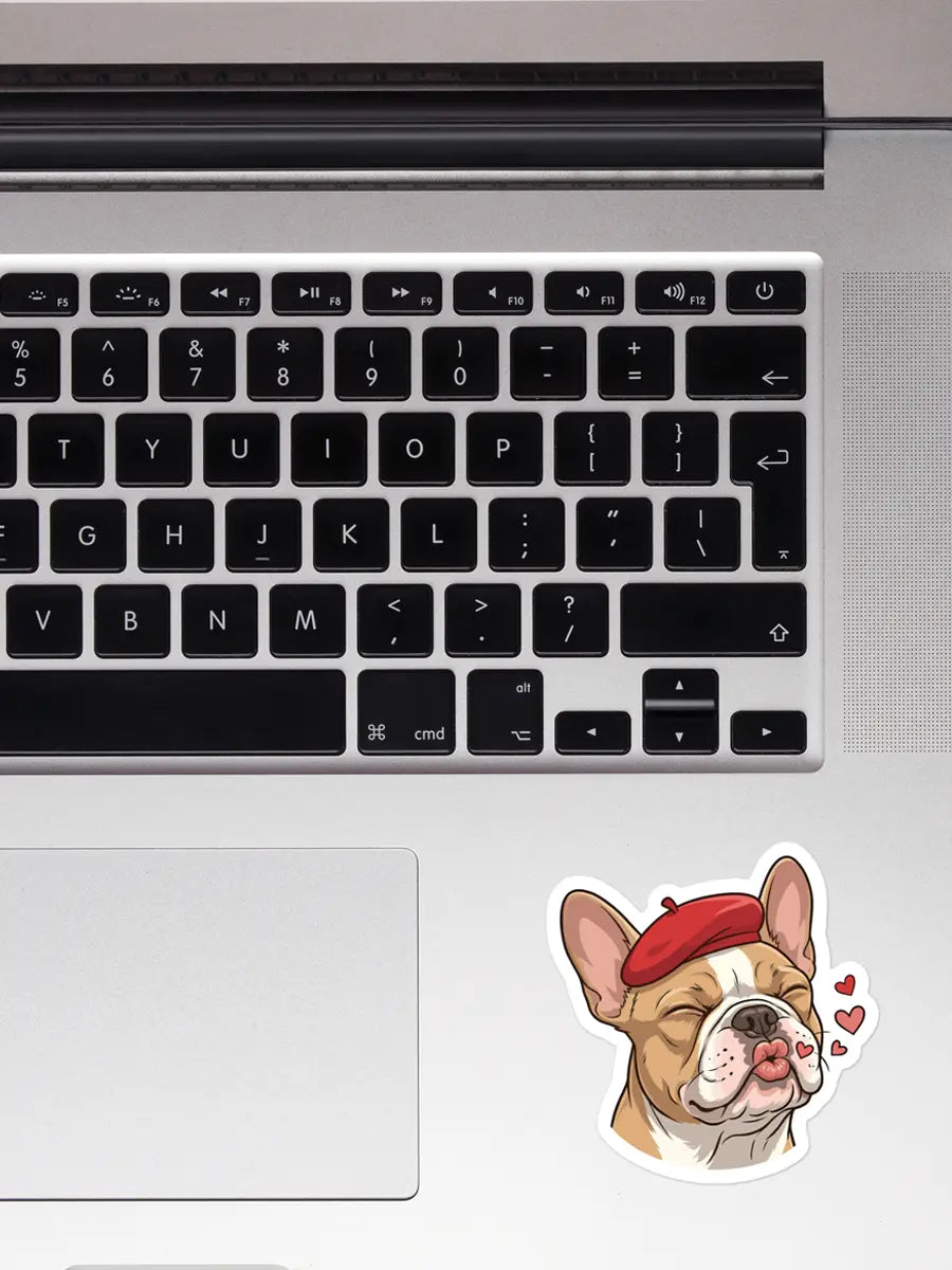 French Bulldog Valentine Sticker - Waterproof Vinyl Decal for Laptop & Water Bottle - PrintsDog