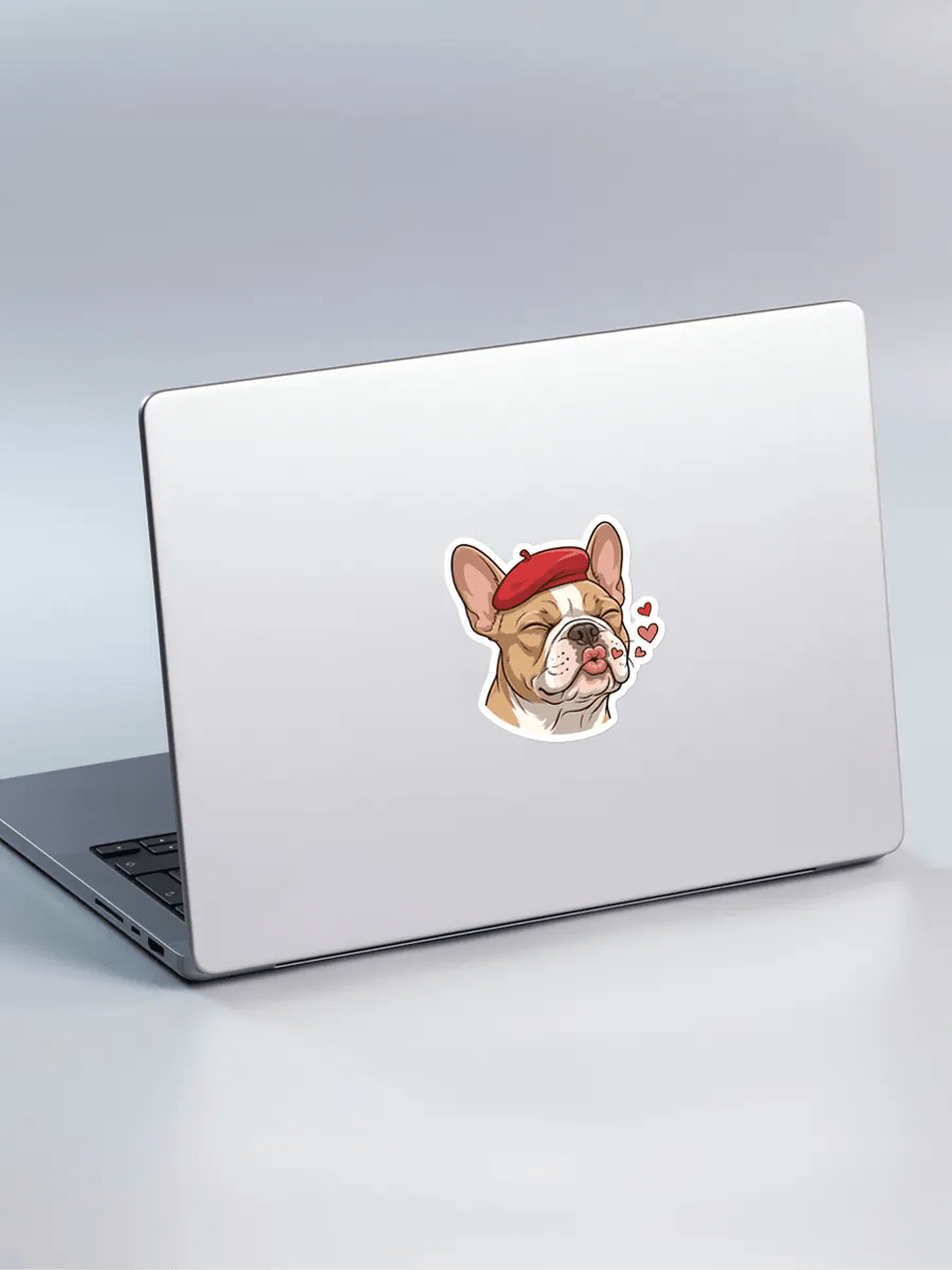 French Bulldog Valentine Sticker - Waterproof Vinyl Decal for Laptop & Water Bottle - PrintsDog
