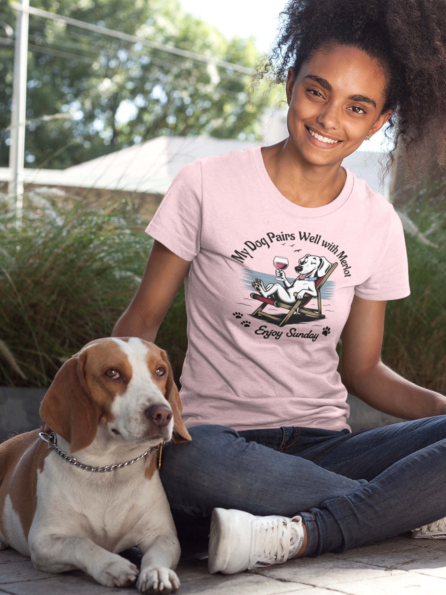 My Dog Pairs Well with Merlot T-Shirt.