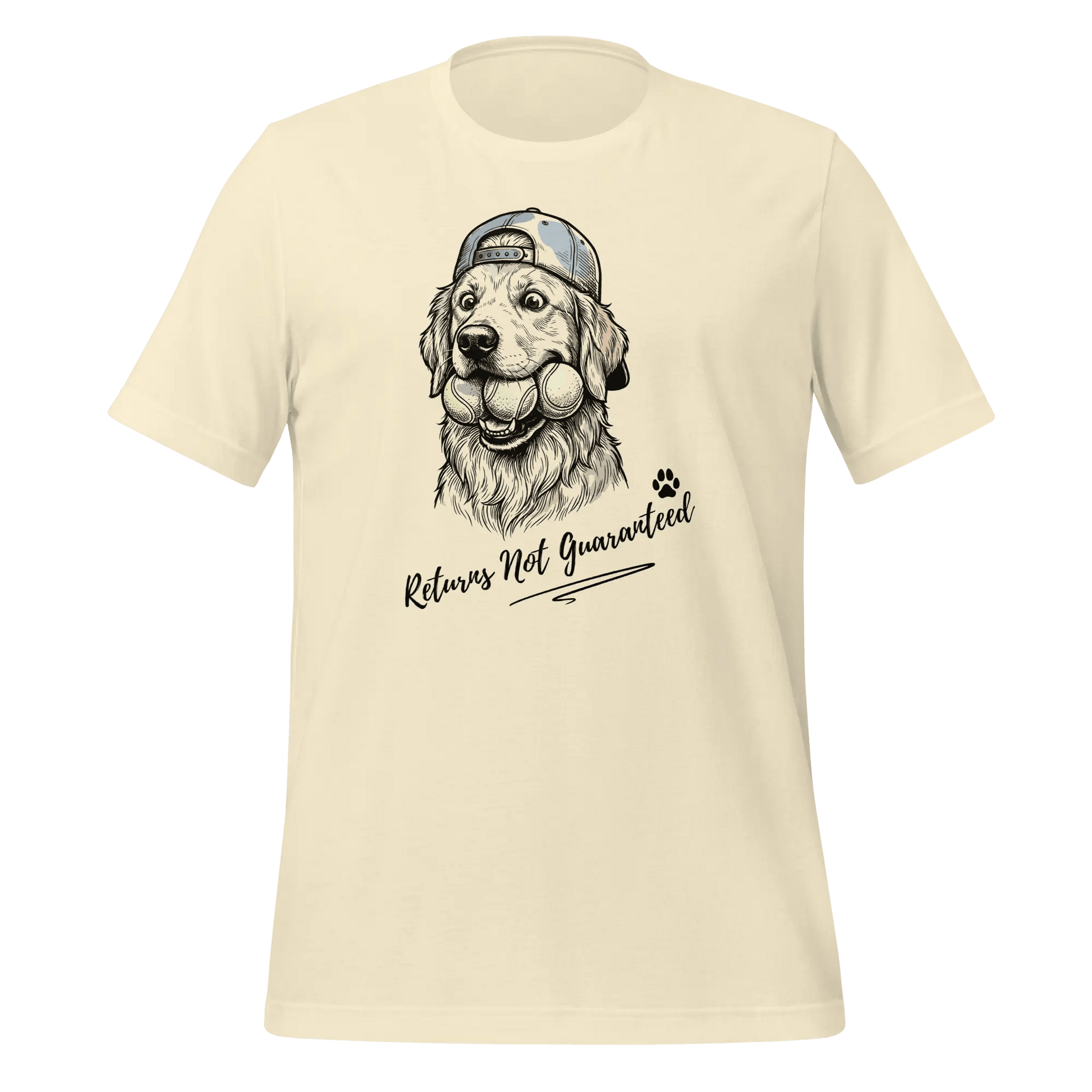 Golden Retriever T-Shirt - Stylish Dog Lover Tee "Returns Not Guaranteed" - PrintsDog
