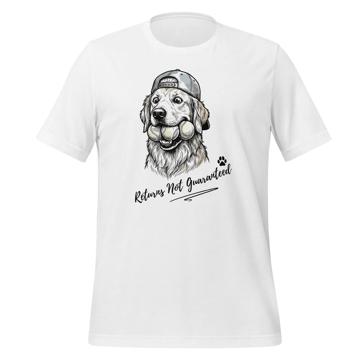 Golden Retriever T-Shirt - Stylish Dog Lover Tee "Returns Not Guaranteed" - PrintsDog