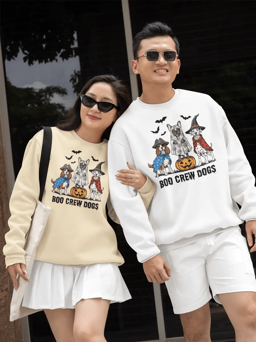 Halloween Dogs Sweatshirt - Funny Dogs in Costumes for Dog Lovers - PrintsDog