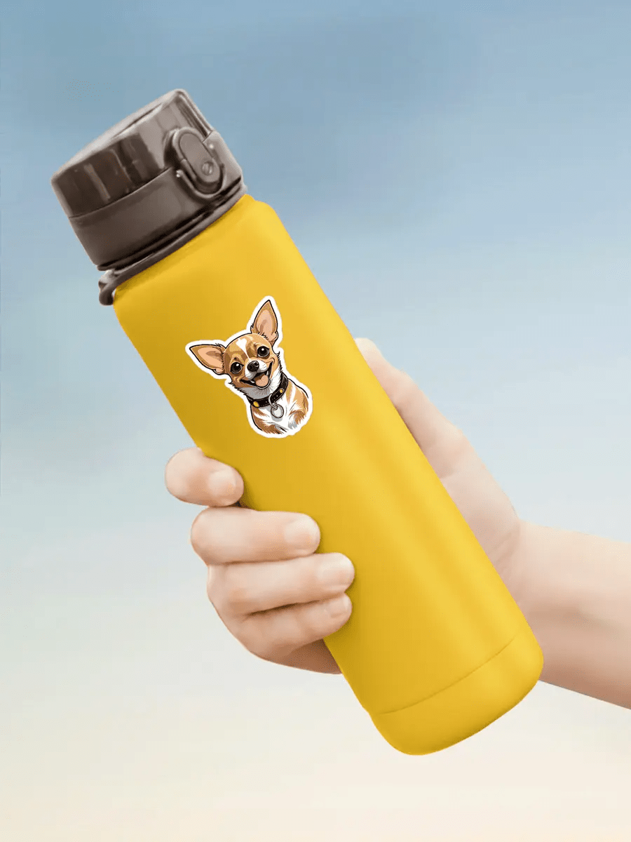 Happy Chihuahua Sticker - Waterproof Vinyl Decal for Laptop, Phone & Accessories. - PrintsDog