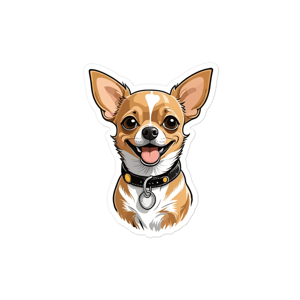 Happy Chihuahua Sticker - Waterproof Vinyl Decal for Laptop, Phone & Accessories. - PrintsDog