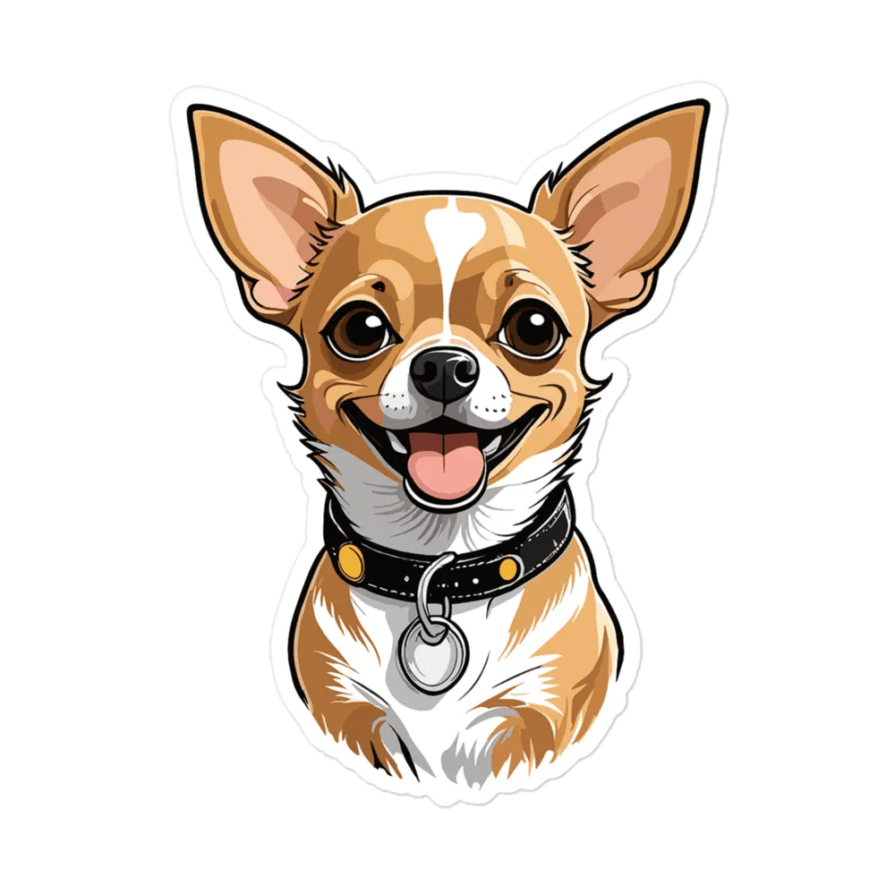 Happy Chihuahua Sticker - Waterproof Vinyl Decal for Laptop, Phone & Accessories. - PrintsDog