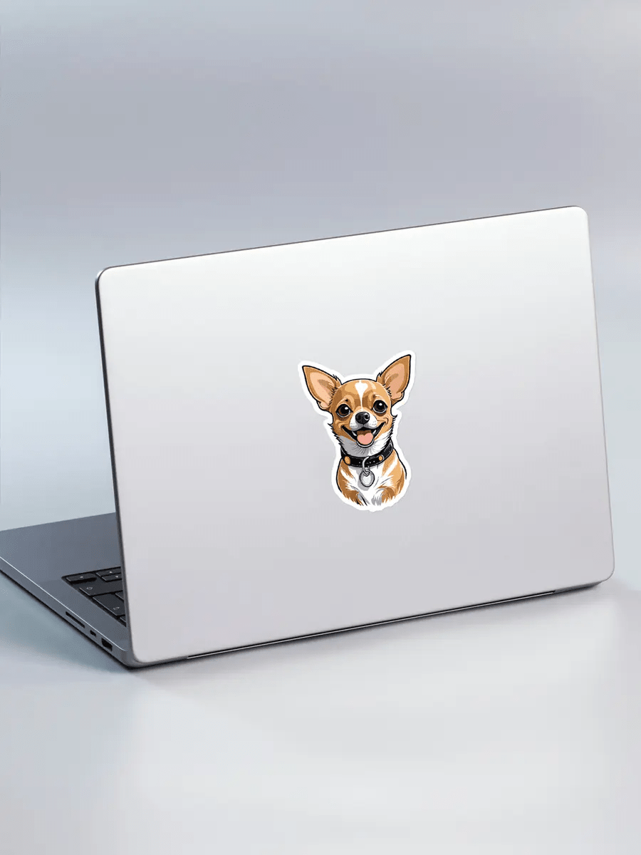 Happy Chihuahua Sticker - Waterproof Vinyl Decal for Laptop, Phone & Accessories. - PrintsDog