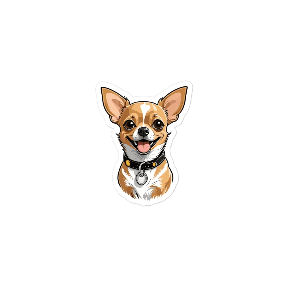 Happy Chihuahua Sticker - Waterproof Vinyl Decal for Laptop, Phone & Accessories. - PrintsDog