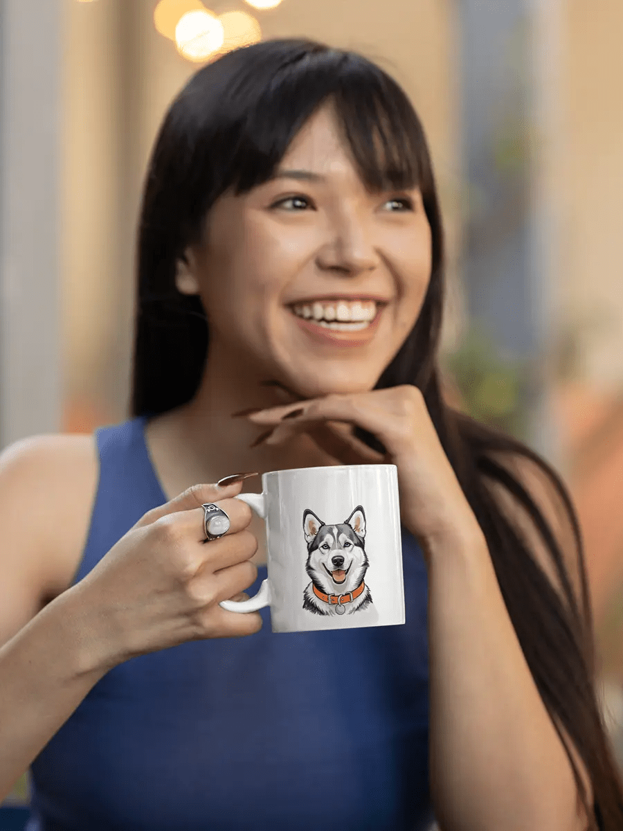 Husky Mug - Ceramic Coffee Cup Gift for Husky Lovers. - PrintsDog