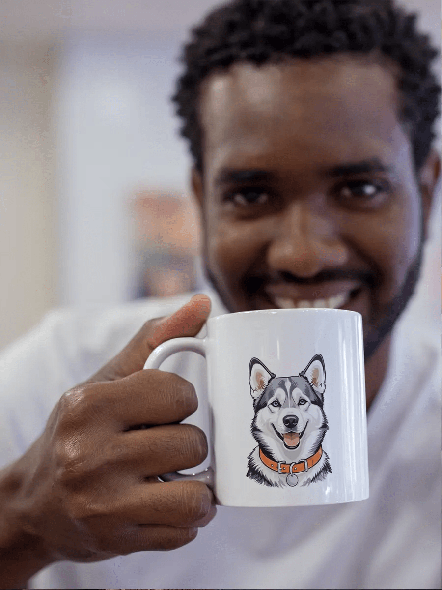 Husky Mug - Ceramic Coffee Cup Gift for Husky Lovers. - PrintsDog