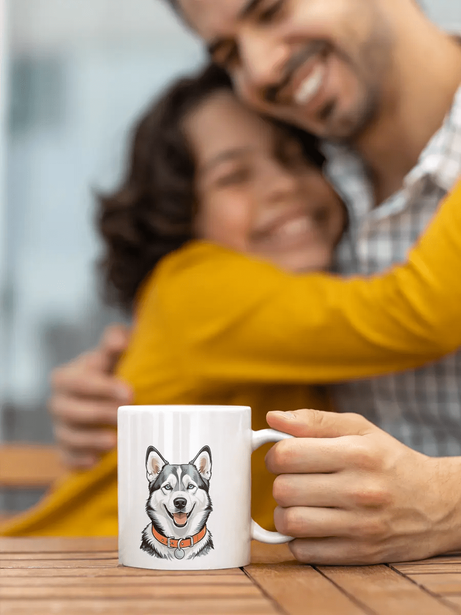 Husky Mug - Ceramic Coffee Cup Gift for Husky Lovers. - PrintsDog