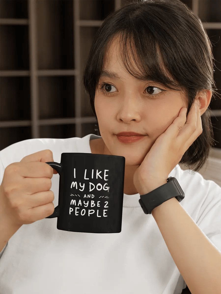 I Like My Dog Mug - Ceramic Coffee Cup Gift for Dog Lovers. - PrintsDog