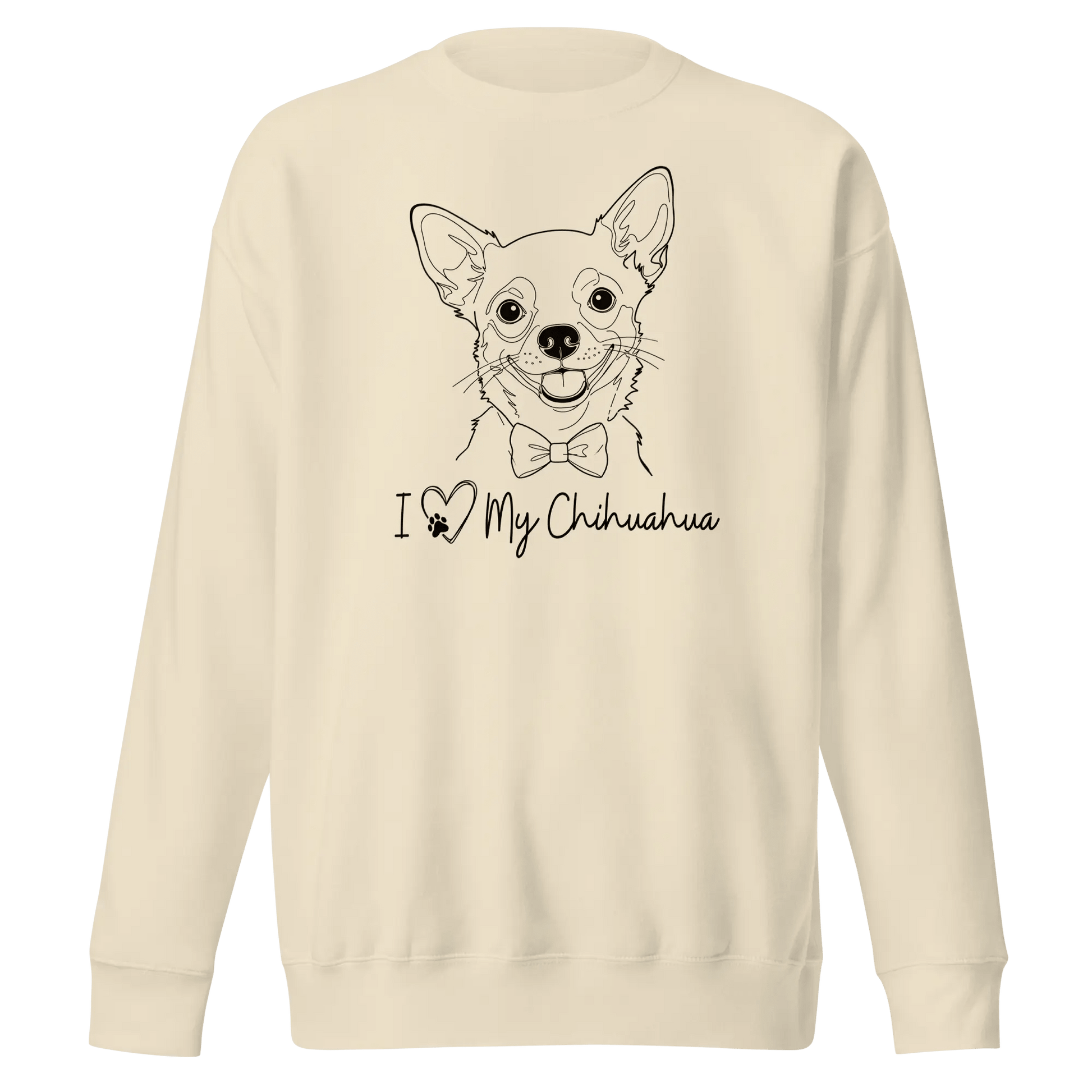 I Love My Chihuahua Sweatshirt - Minimal Line Art for Chihuahua Lovers - PrintsDog