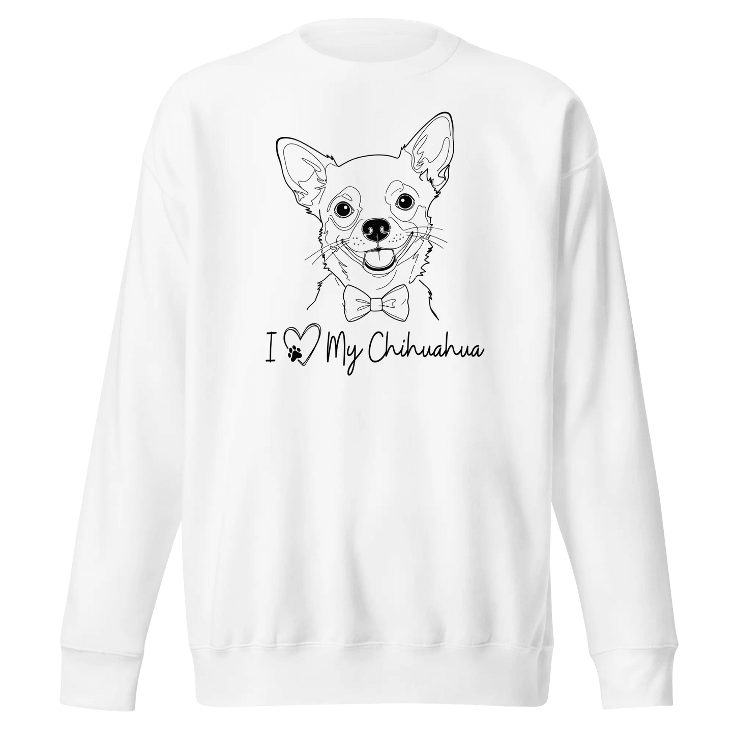 I Love My Chihuahua Sweatshirt - Minimal Line Art for Chihuahua Lovers - PrintsDog