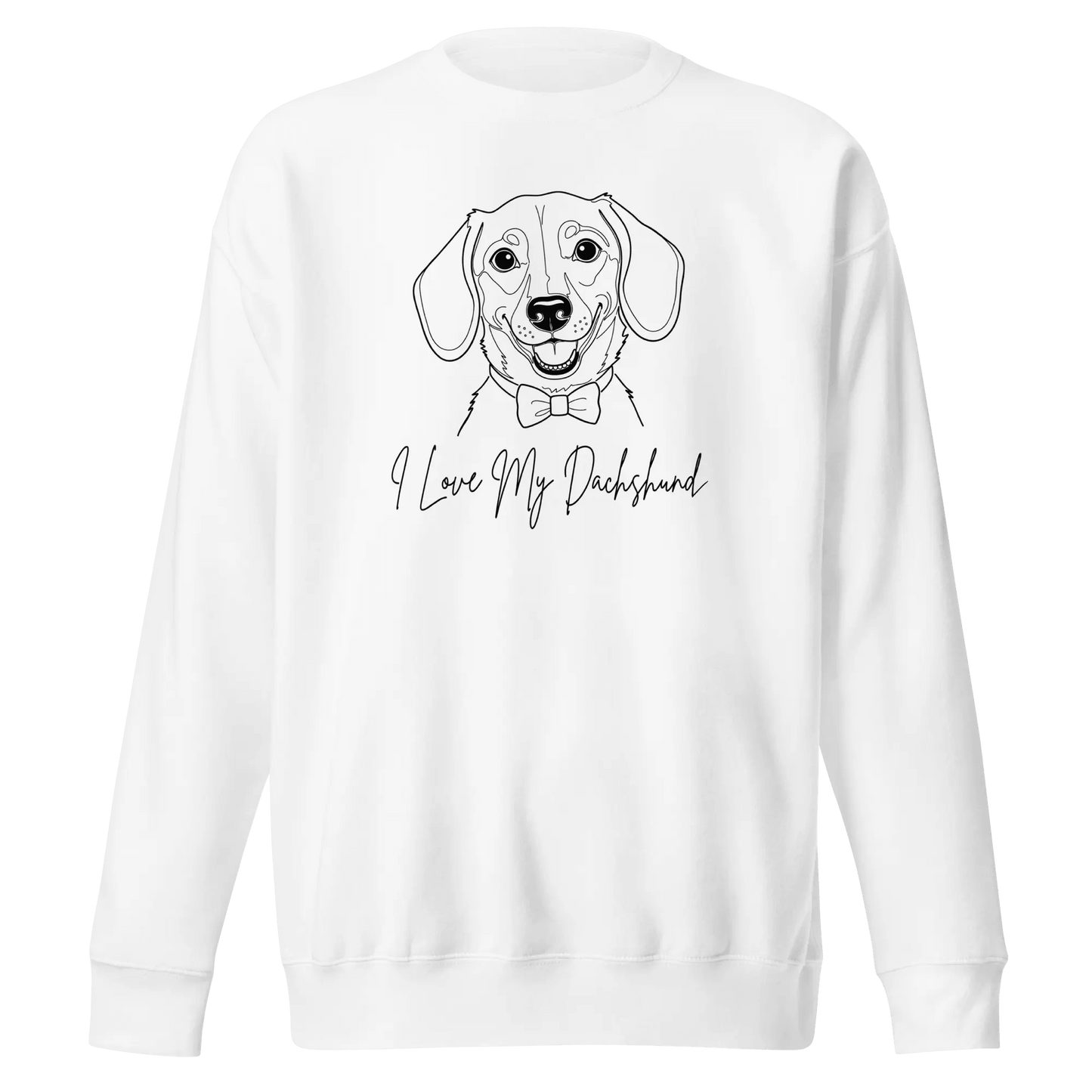 I Love My Dachshund Sweatshirt - Minimal Line Art for Dachshund Lovers. - PrintsDog