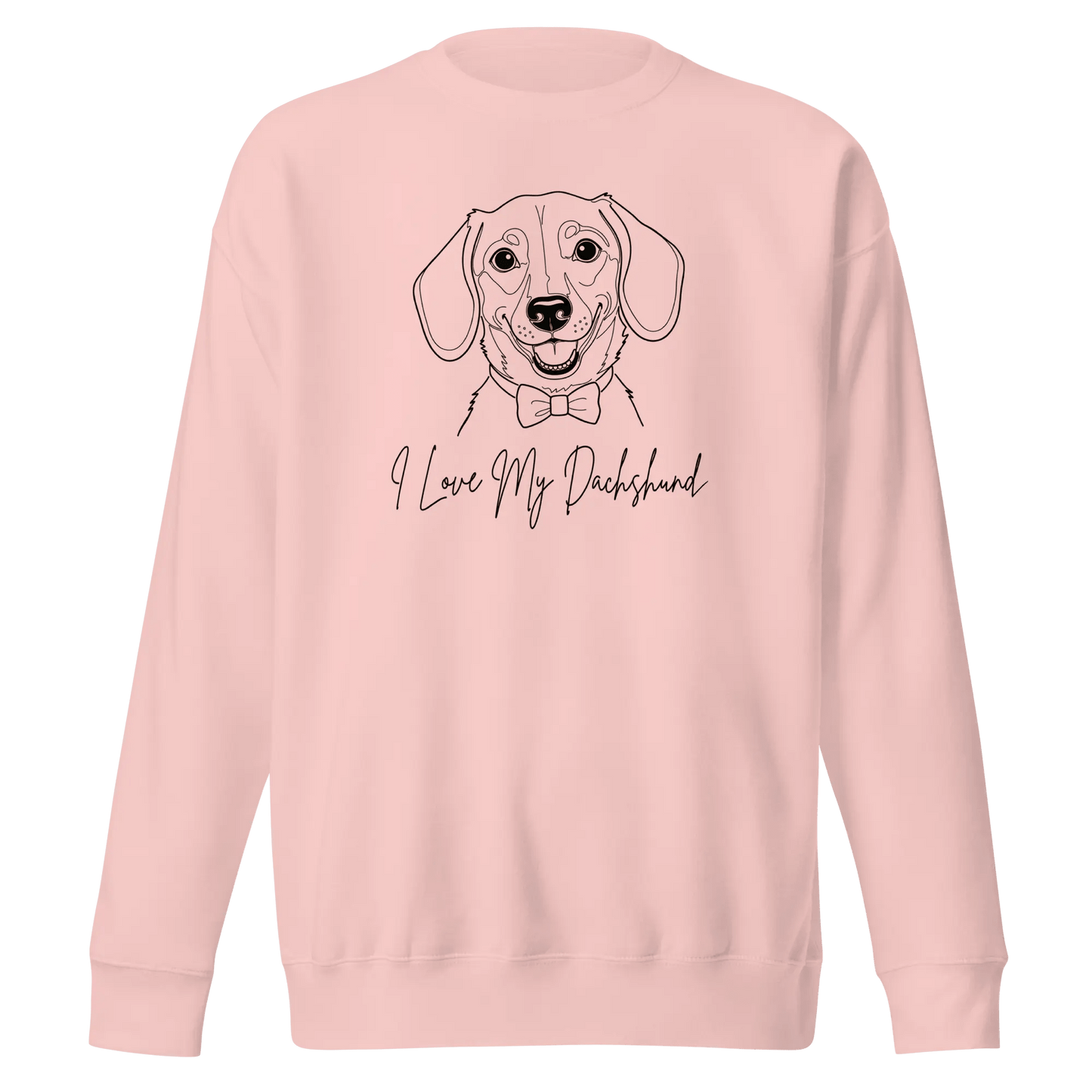 I Love My Dachshund Sweatshirt - Minimal Line Art for Dachshund Lovers. - PrintsDog