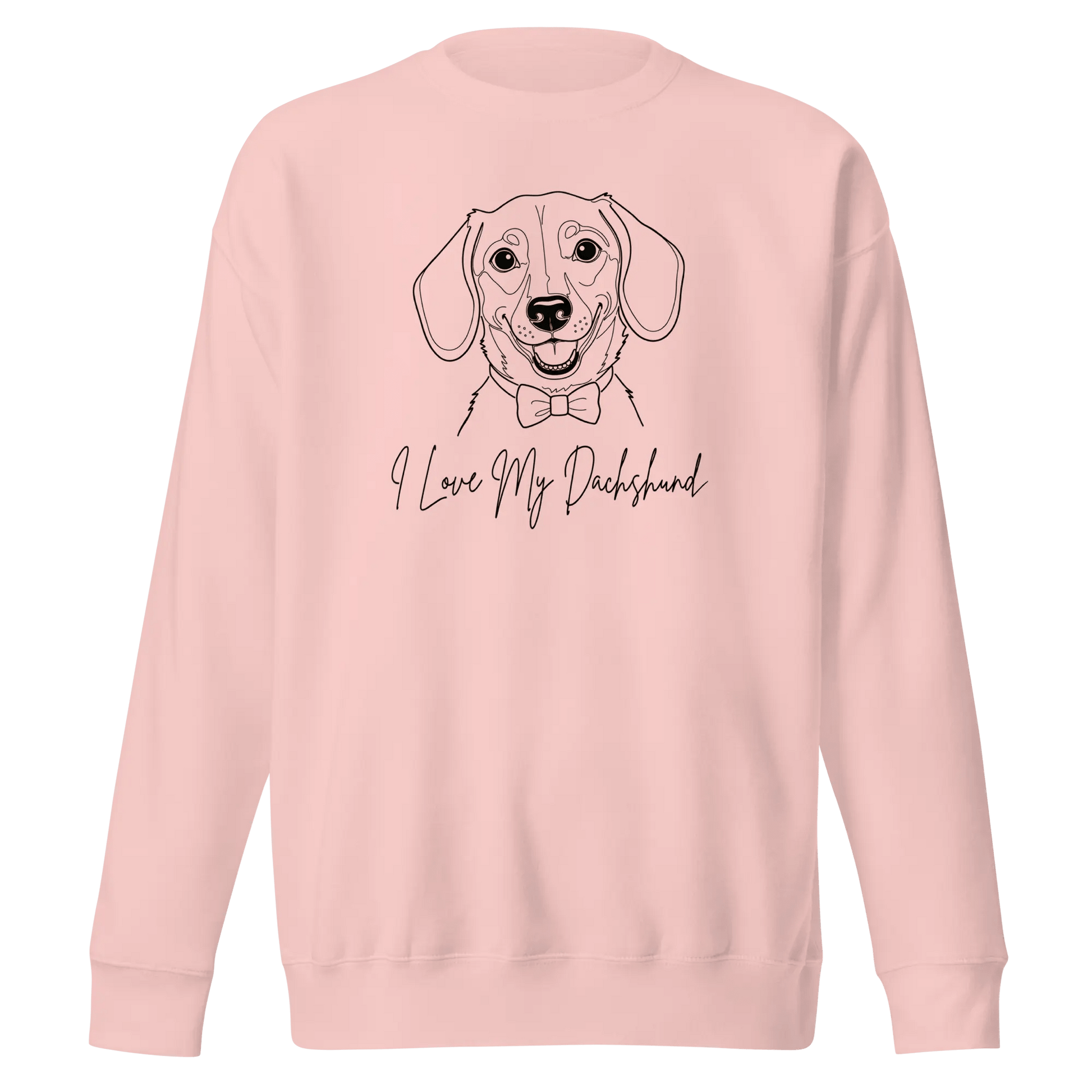 I Love My Dachshund Sweatshirt - Minimal Line Art for Dachshund Lovers. - PrintsDog