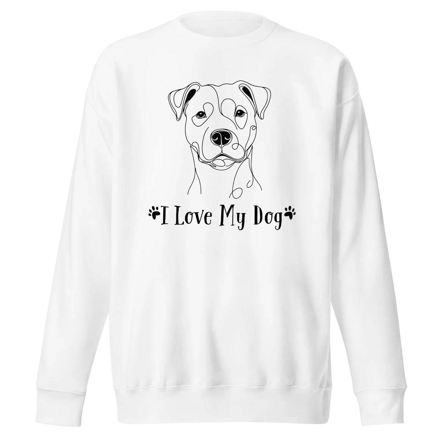 I Love My Dog Sweatshirt - Linear Terrier Print for Dog Lovers. - PrintsDog