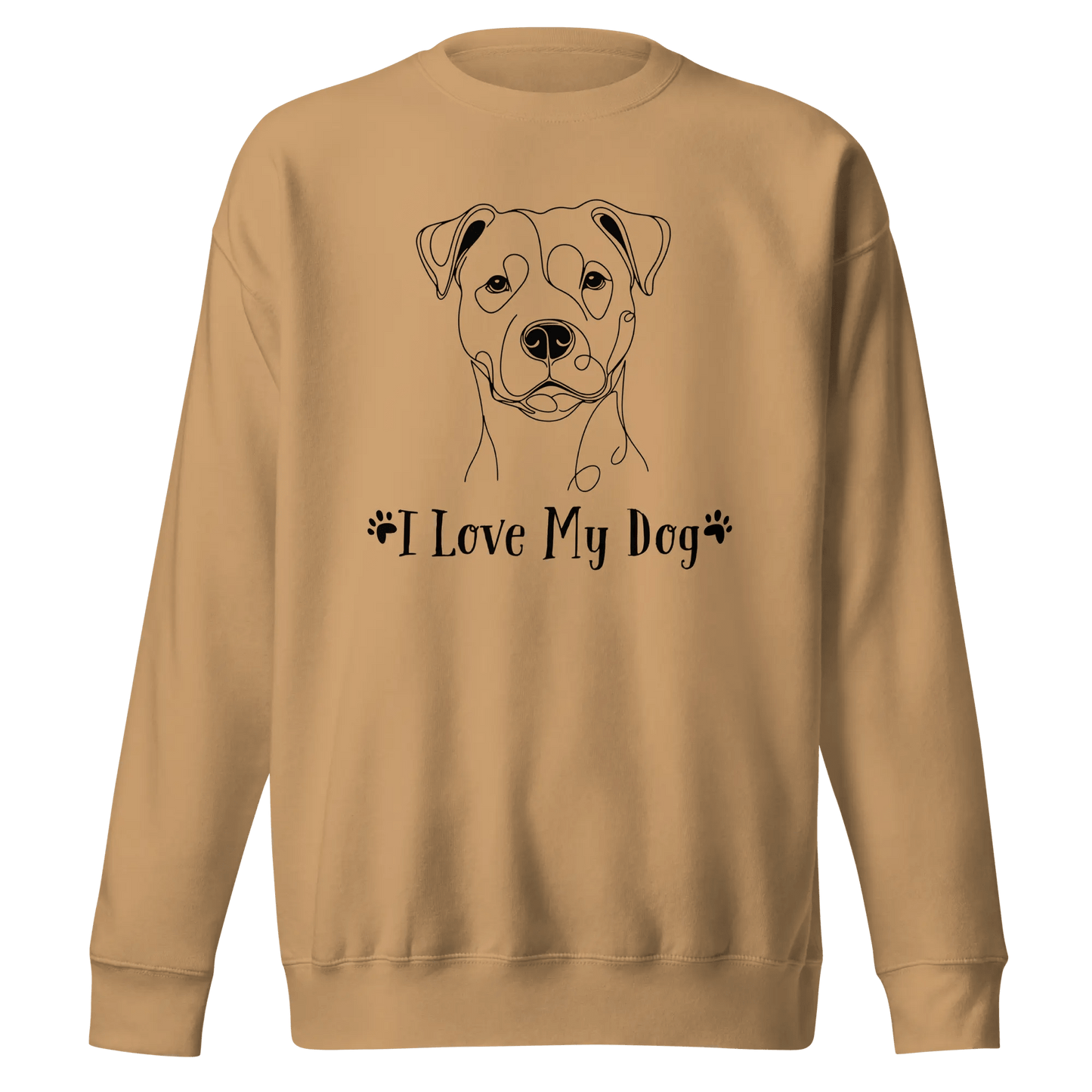 I Love My Dog Sweatshirt - Linear Terrier Print for Dog Lovers. - PrintsDog