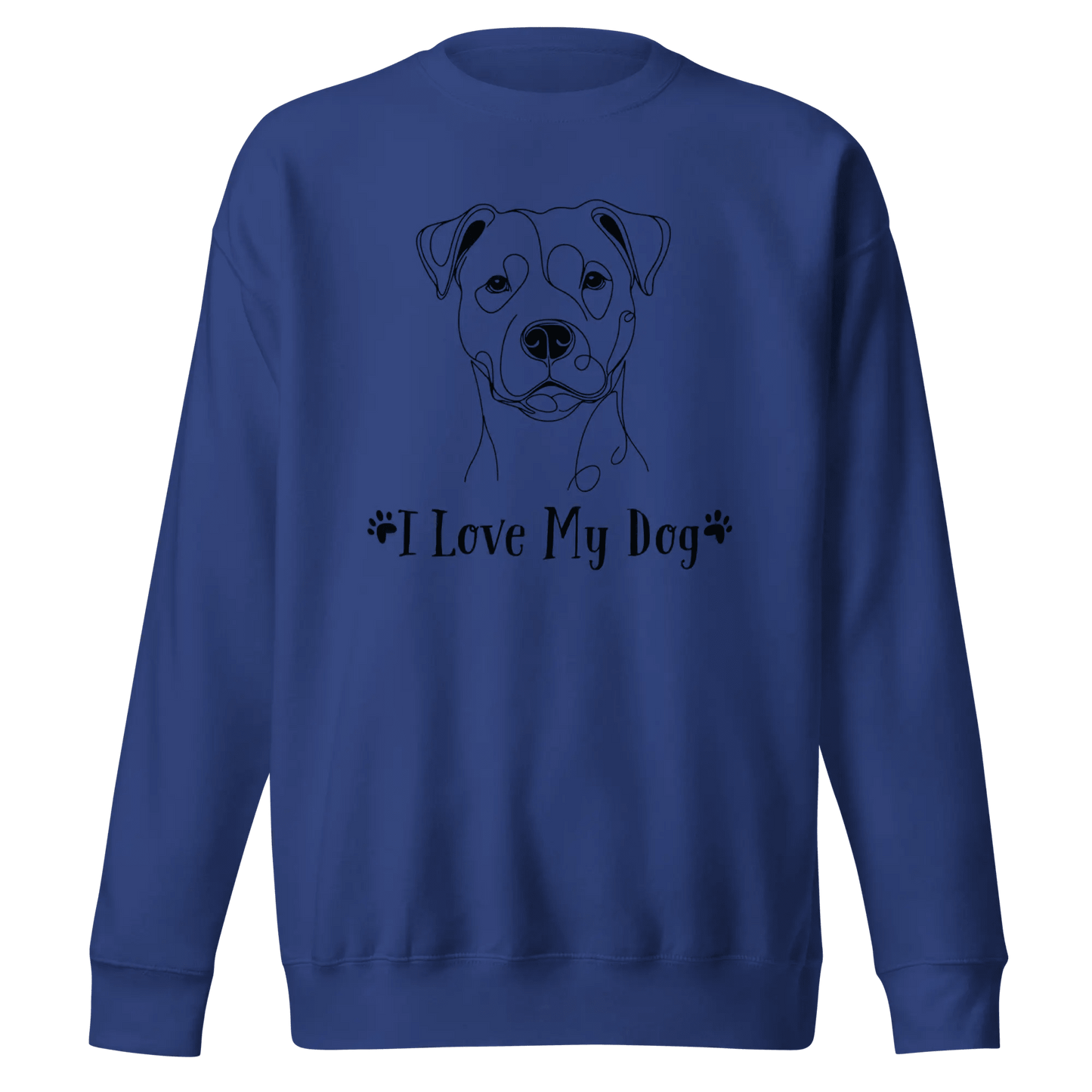 I Love My Dog Sweatshirt - Linear Terrier Print for Dog Lovers. - PrintsDog