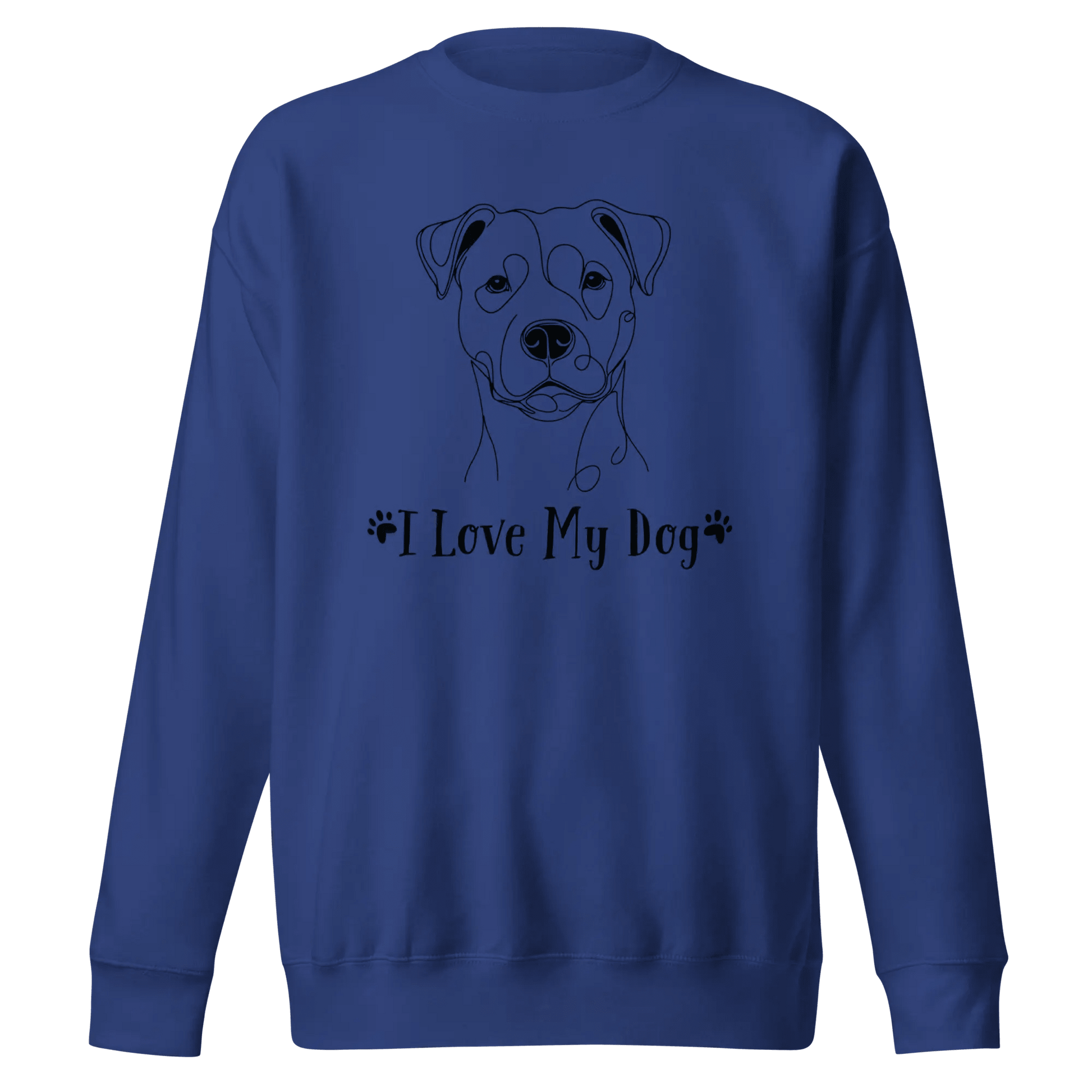 I Love My Dog Sweatshirt - Linear Terrier Print for Dog Lovers. - PrintsDog