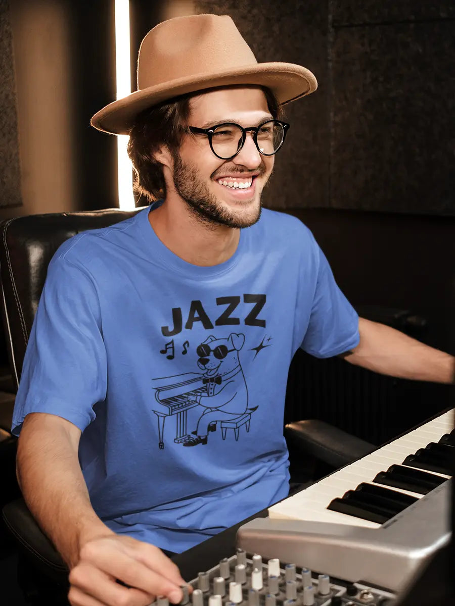 Jazz Dog T-Shirt - Dog Lover Tee "Music Sounds Better With My Dog" - PrintsDog