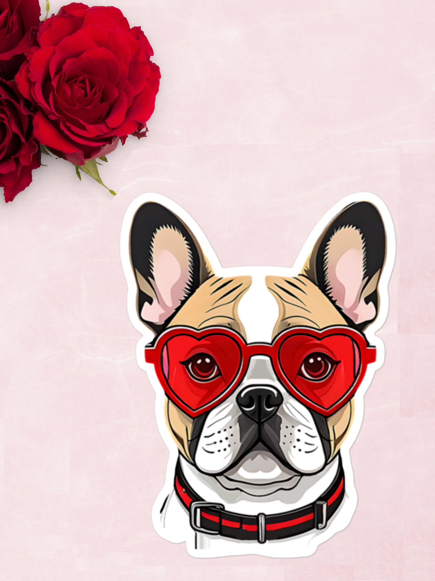 Bulldog in Red Glasses Stickers.