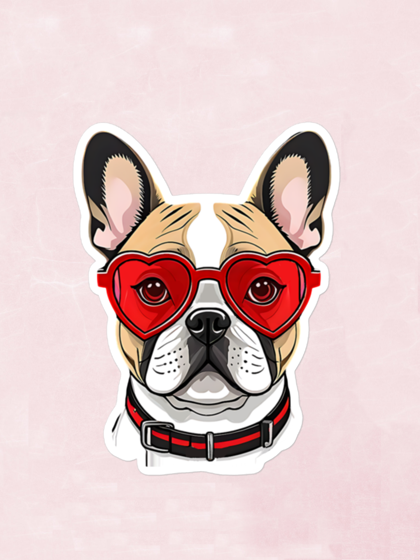 Bulldog in Red Glasses Stickers.