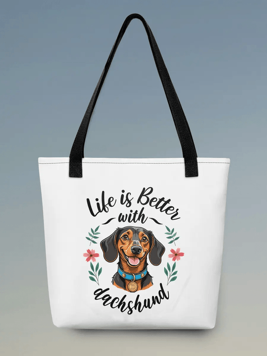 Life Is Better with Dachshund Tote Bag - Cute Gift for Dachshund Lovers - PrintsDog