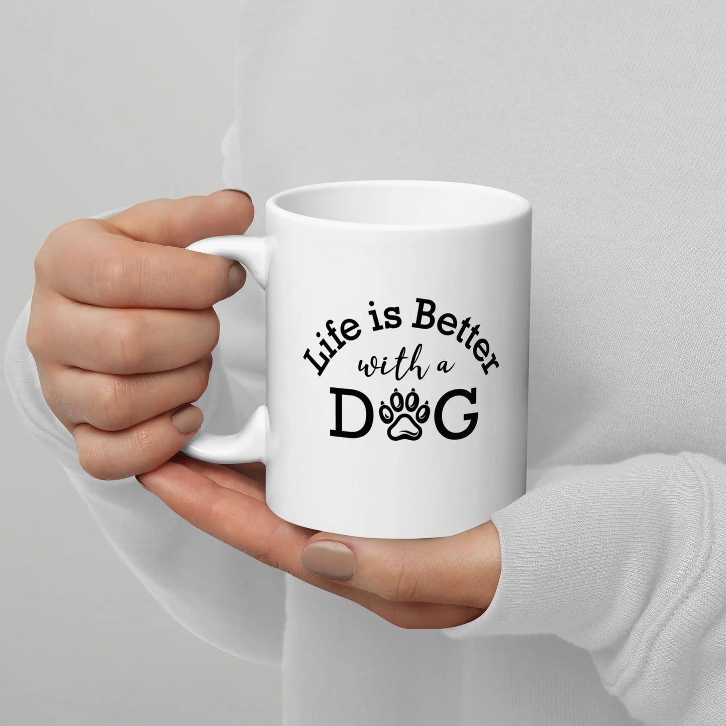 Life Is Better with Dogs Mug - Ceramic Coffee Cup Gift for Dog Lovers. - PrintsDog