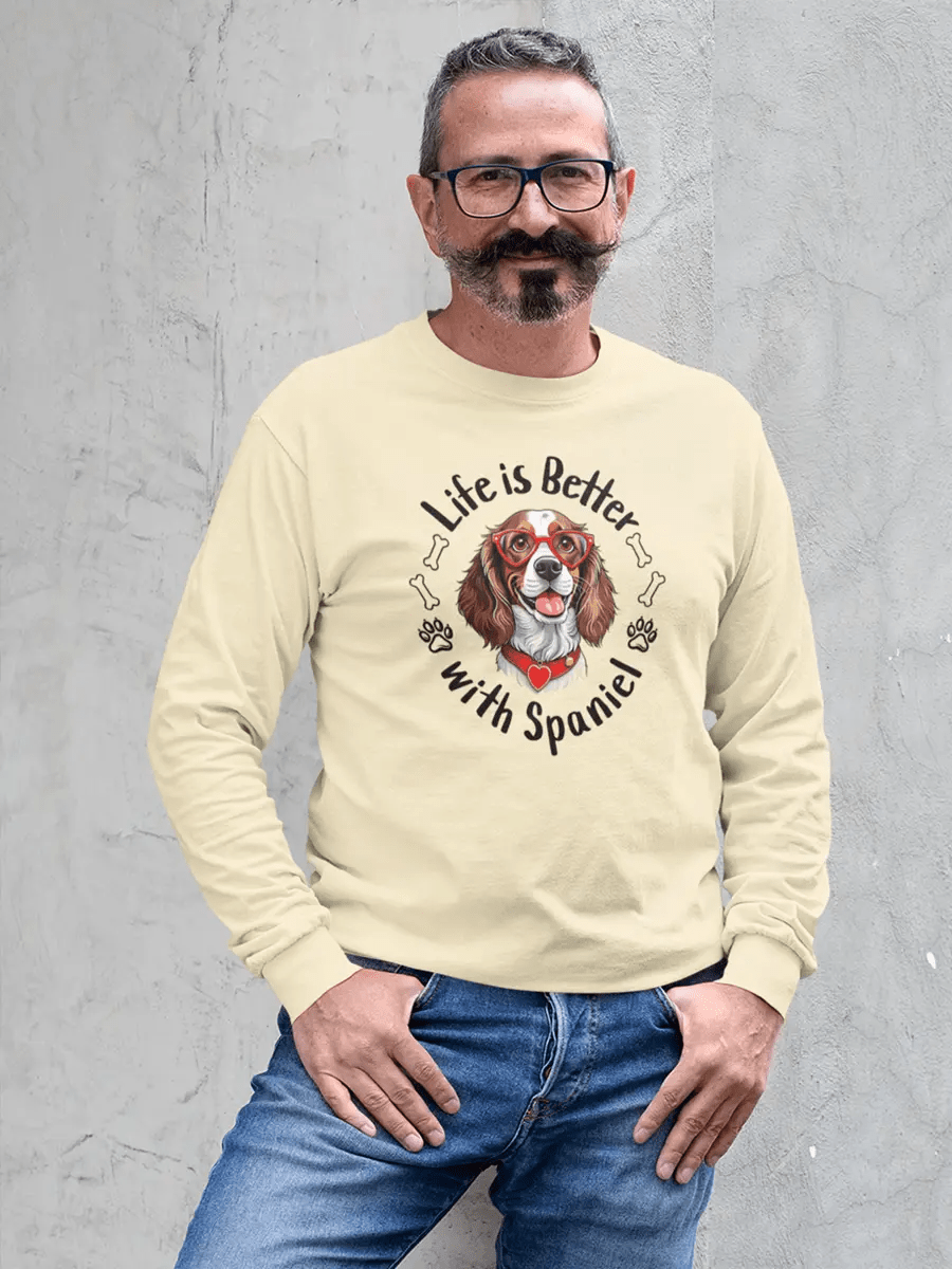 Life Is Better with Spaniel Sweatshirt - Cute Spaniel Lover Gift. - PrintsDog