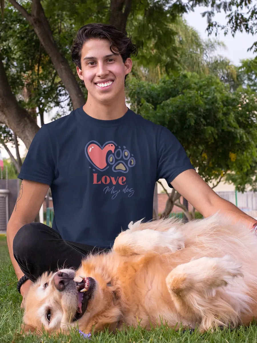 Love My Dog T-Shirt - Dog Lover Tee "Love My Dog". - PrintsDog
