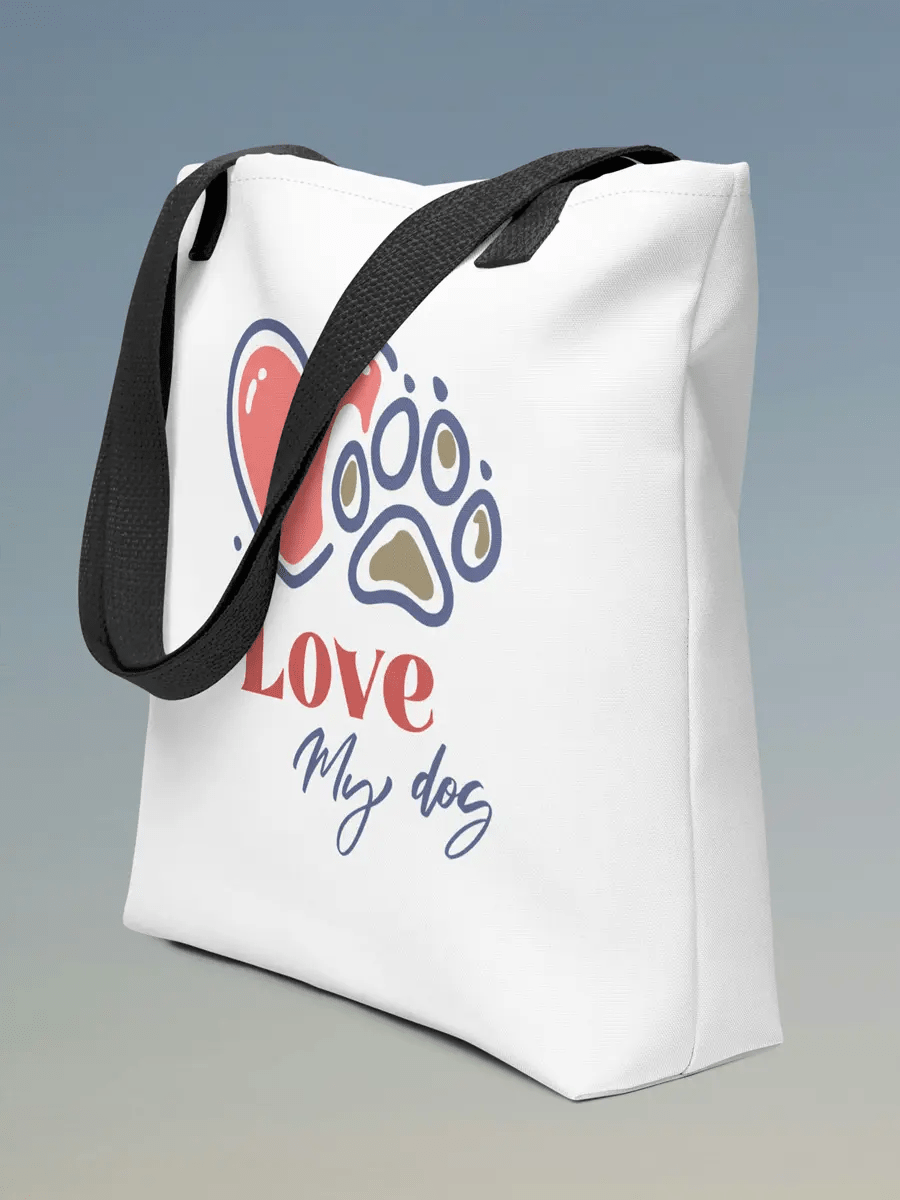 Love My Dog Tote Bag - Stylish Everyday Bag for Dog Lovers. - PrintsDog