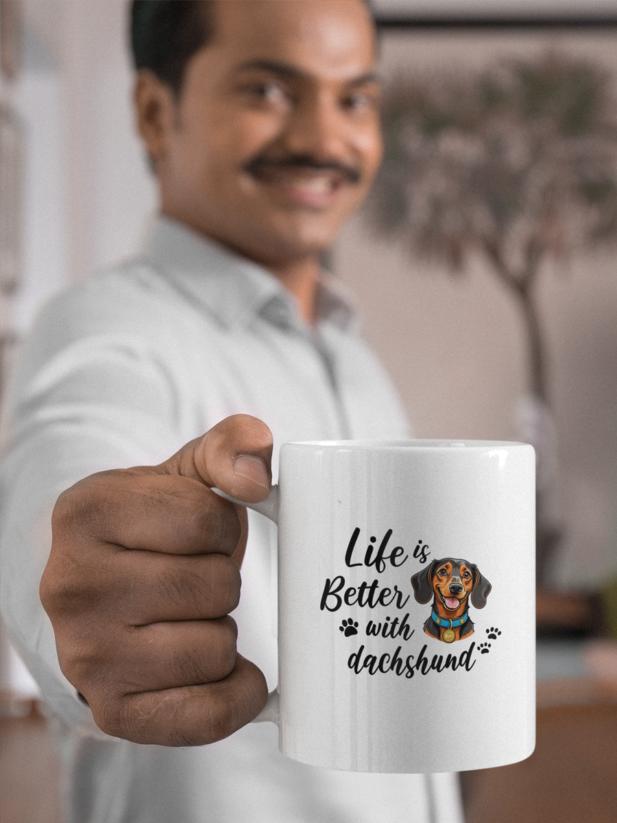 Life Is Better with Dachshund Mug – Ceramic Dog Lover Gift.