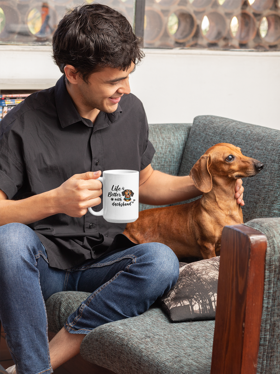 Life Is Better with Dachshund Mug – Ceramic Dog Lover Gift.