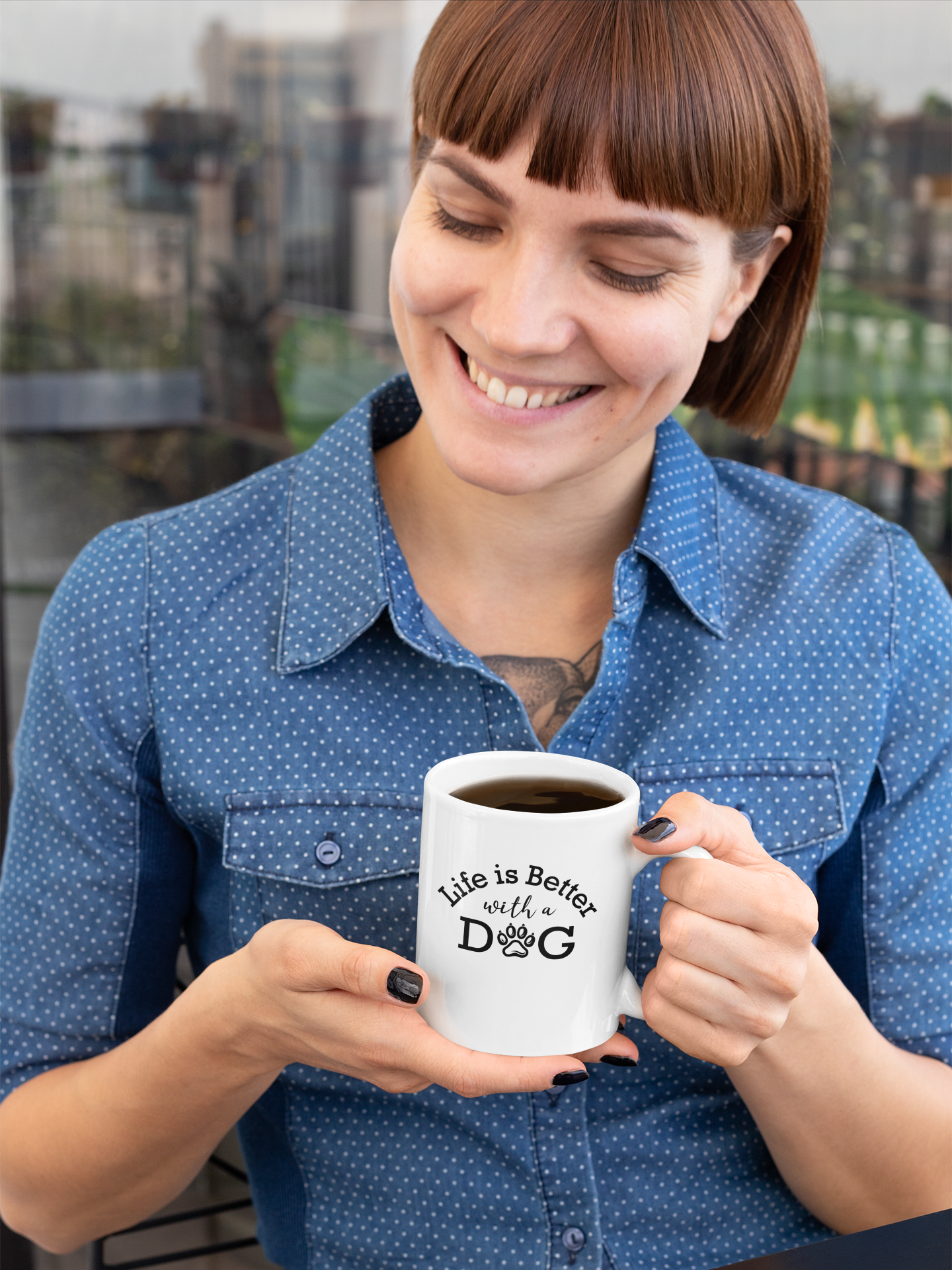 Life is Better with Dog - Ceramic Mug for Dog Lovers.
