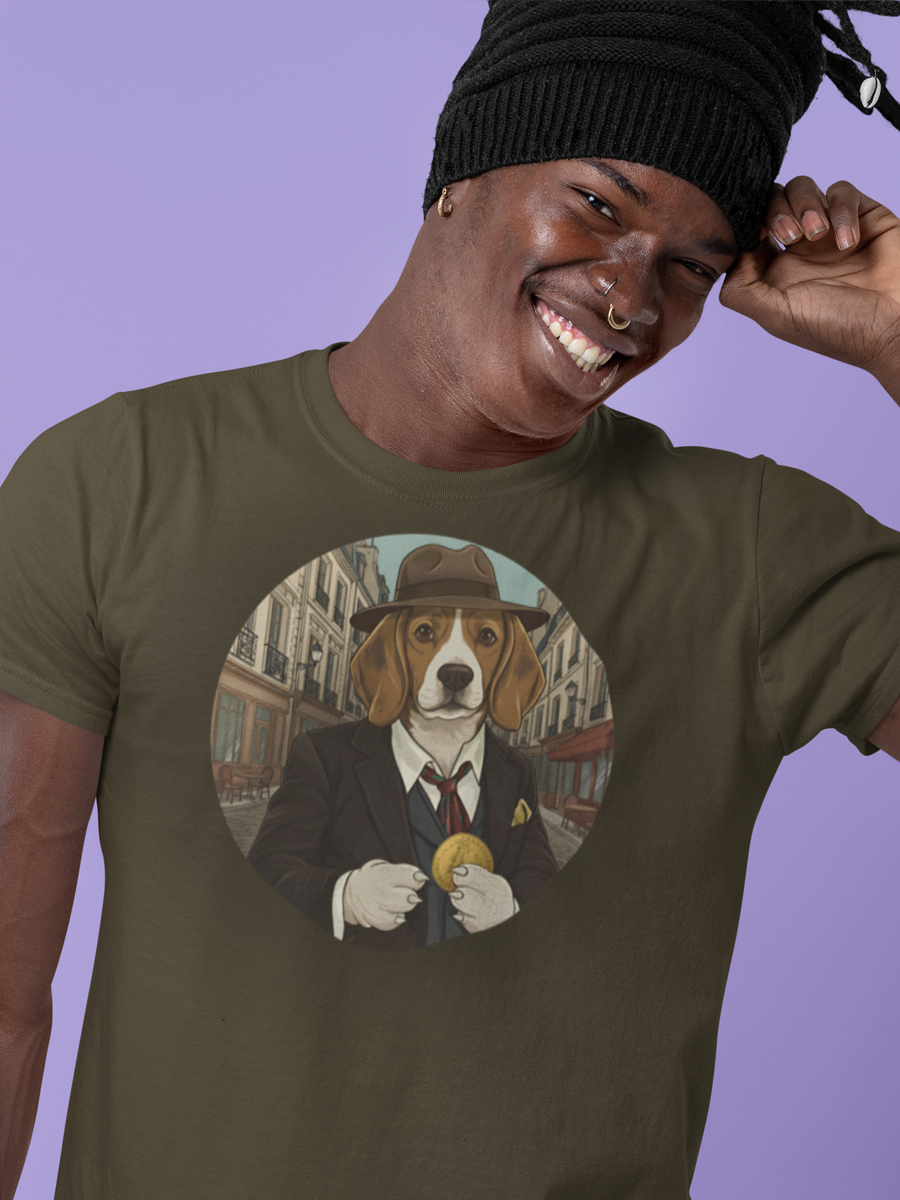 Beagle in Paris T-Shirt – Cute Vintage Dog Print “Bonjour Beagle!”