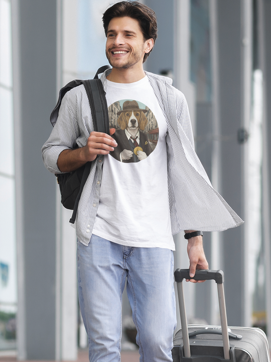 Beagle in Paris T-Shirt – Cute Vintage Dog Print “Bonjour Beagle!”