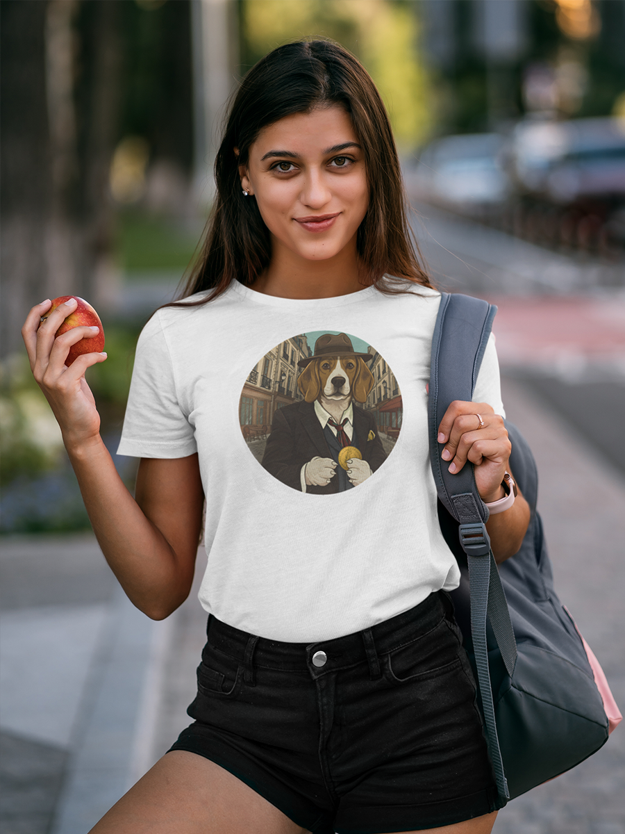 Beagle in Paris T-Shirt – Cute Vintage Dog Print “Bonjour Beagle!”