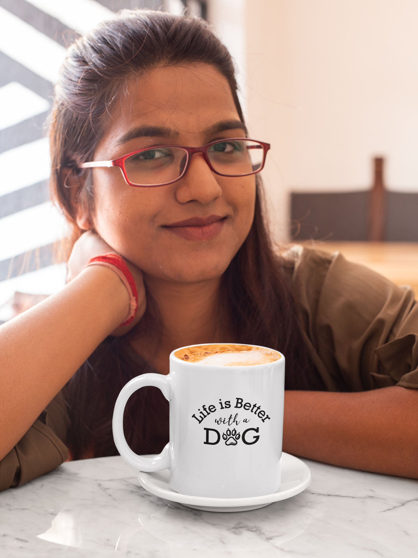 Life is Better with Dog - Ceramic Mug for Dog Lovers.