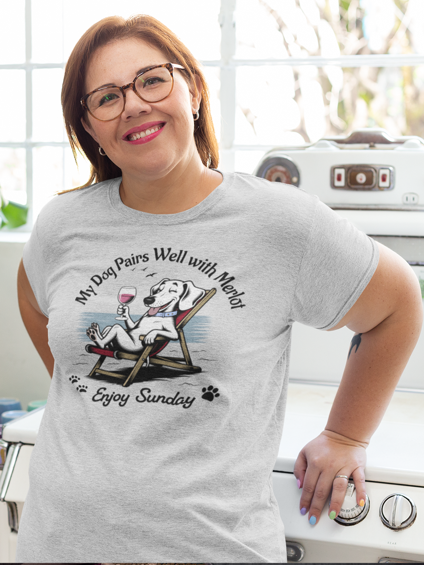 My Dog Pairs Well with Merlot T-Shirt.