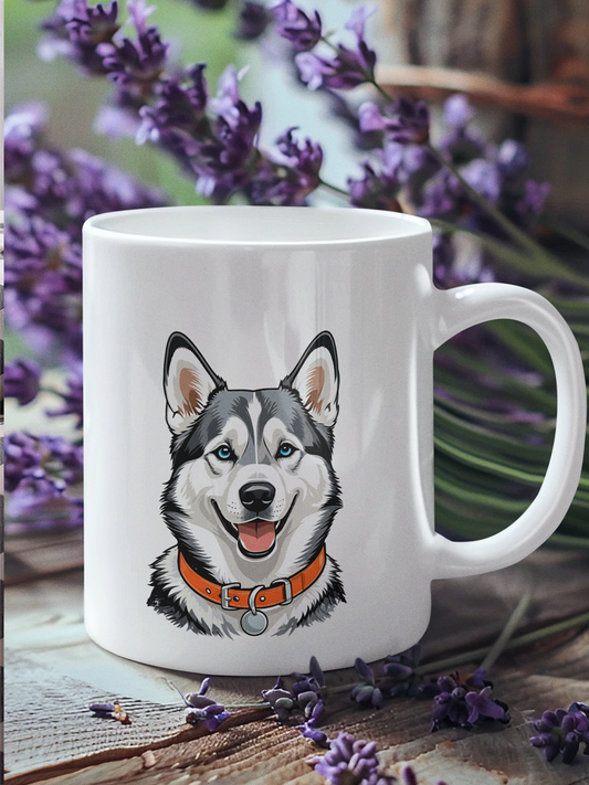 Husky Mug – Cute Ceramic Dog Lover Cup.