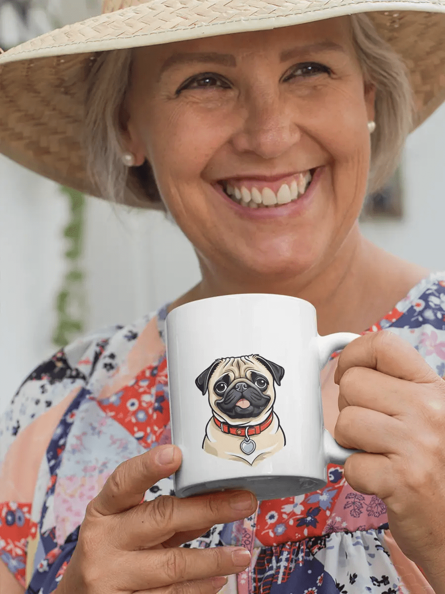 Pug Mug - Ceramic Coffee Cup Gift for Pug Lovers - PrintsDog