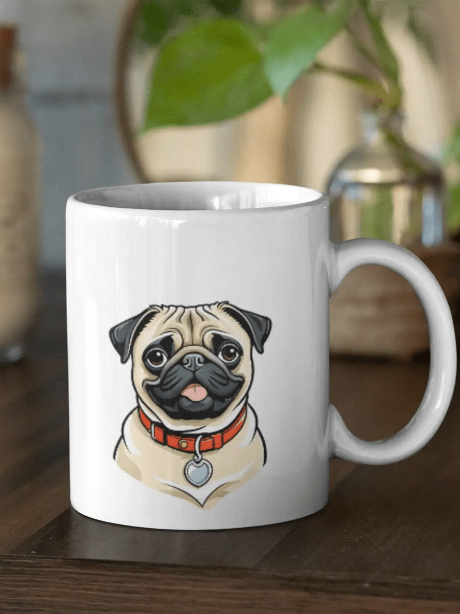 Pug Mug - Ceramic Coffee Cup Gift for Pug Lovers - PrintsDog