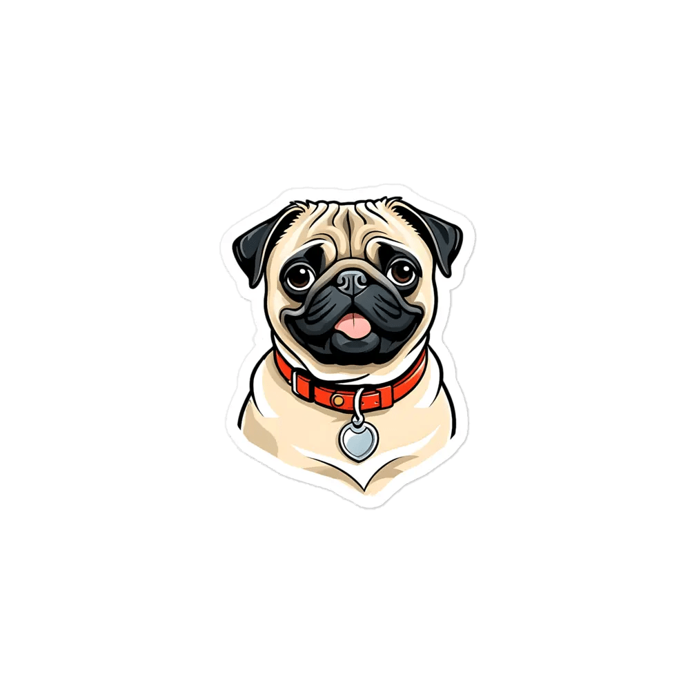Pug Sticker - Waterproof Vinyl Decal for Laptop, Phone & Water Bottle - PrintsDog