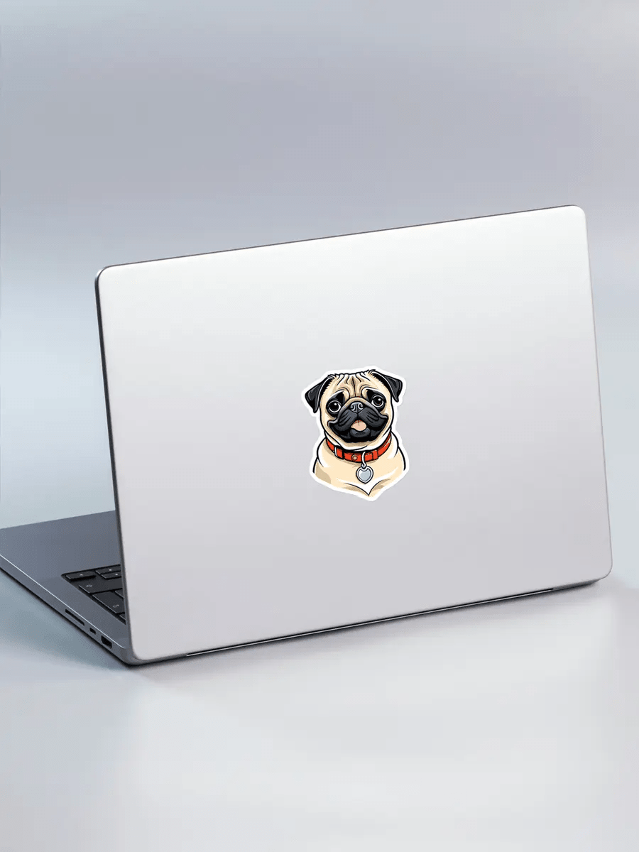 Pug Sticker - Waterproof Vinyl Decal for Laptop, Phone & Water Bottle - PrintsDog