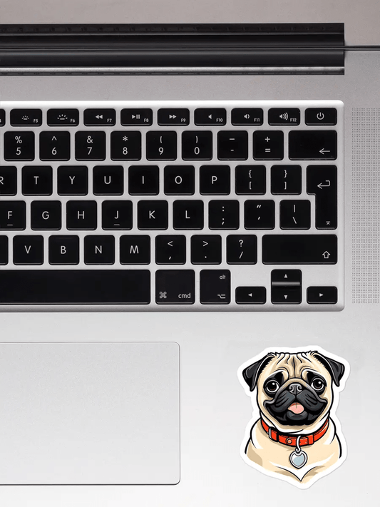 Pug Sticker - Waterproof Vinyl Decal for Laptop, Phone & Water Bottle - PrintsDog