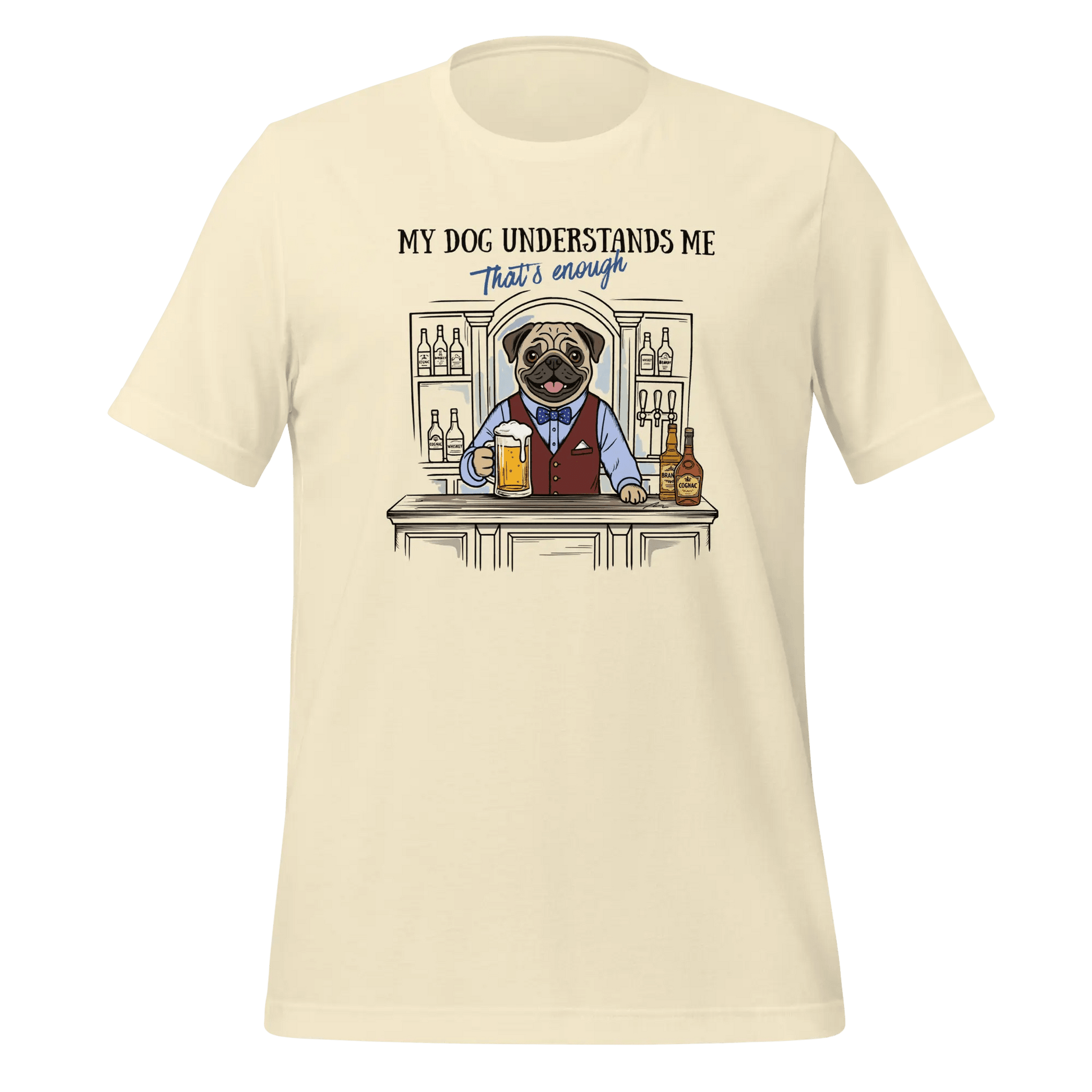 Pug T-Shirt - Stylish Dog Lover Tee "My Dog Understands Me" - PrintsDog